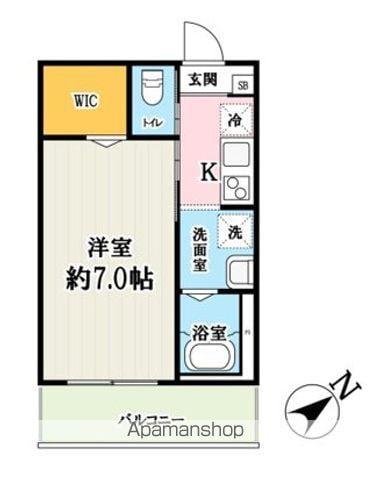 キャメル柏の葉キャンパス7A(1K/1階)の間取り写真