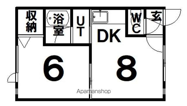 ミルクハイツB(1DK/1階)の間取り写真