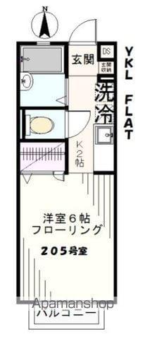 YKL FLAT(1K/2階)の間取り写真