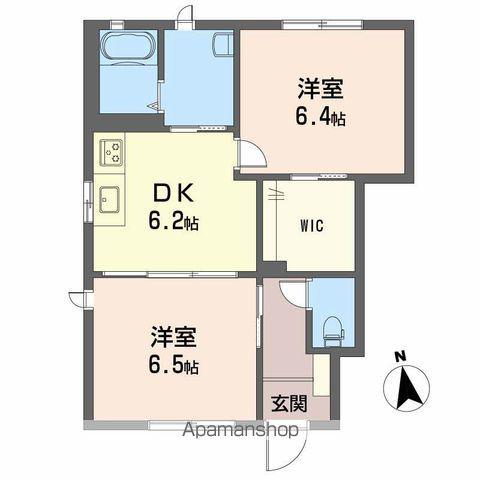 シャーメゾン舞(2DK/1階)の間取り写真