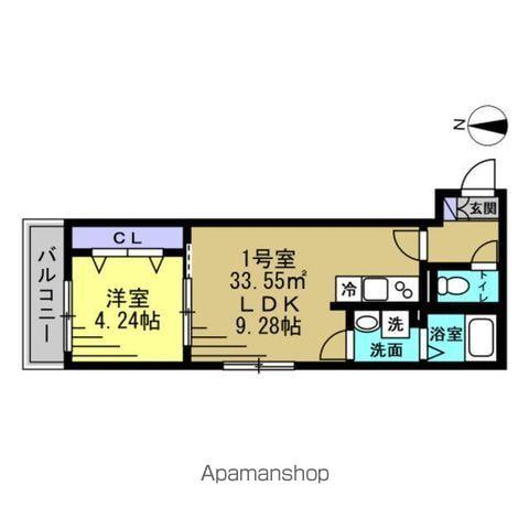 HFR蘇我 A棟(1LDK/2階)の間取り写真