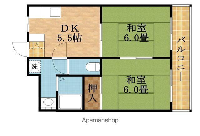 山本マンション(2DK/3階)の間取り写真