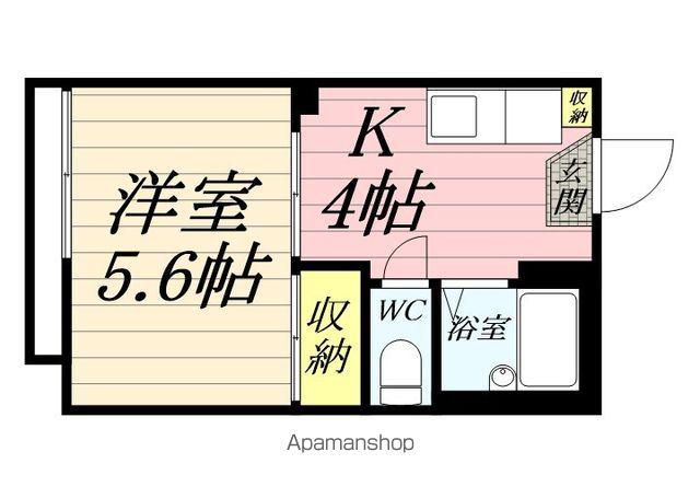 アップルハウス(1K/1階)の間取り写真