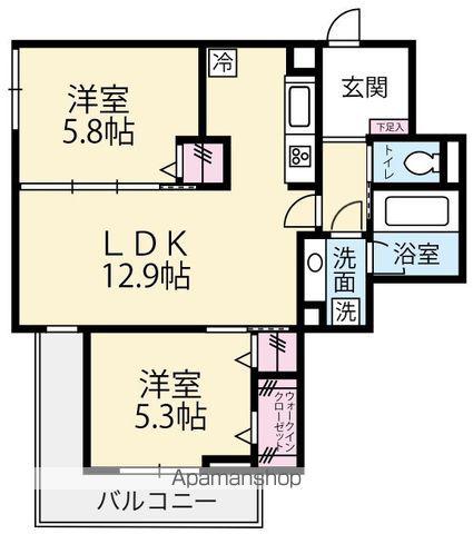 GRADIENCE A(2LDK/2階)の間取り写真