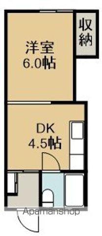ハイツわかさ(1DK/2階)の間取り写真