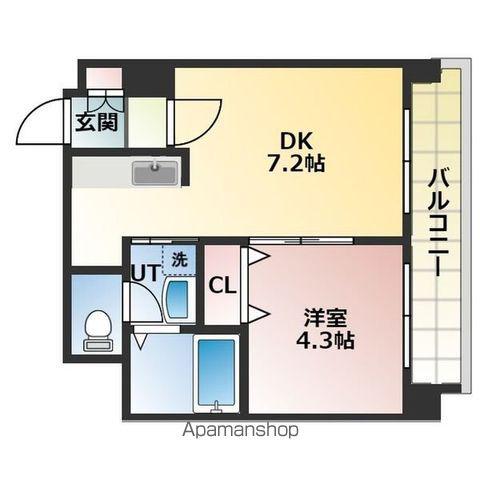 フランセジュール北20条(1DK/7階)の間取り写真