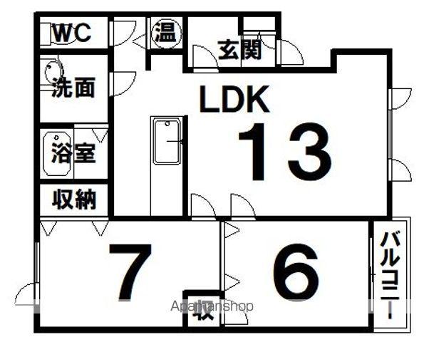 ローズイット徳和(2LDK/2階)の間取り写真
