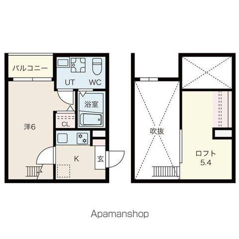 グランディール(1K/1階)の間取り写真