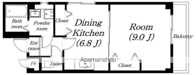 エスポワール大将軍(1DK/3階)の間取り写真
