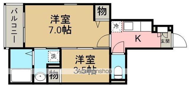 グローリー エム(2K/1階)の間取り写真