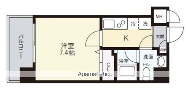 リアーレ北田辺(1K/3階)の間取り写真