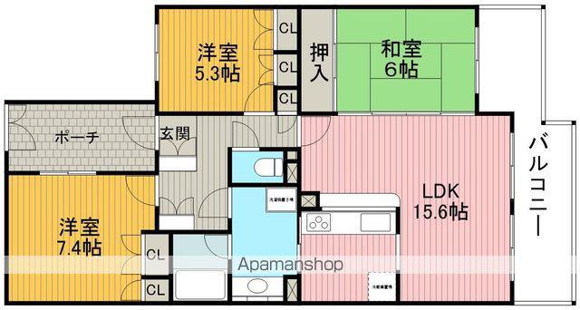 グランドメゾン東豊中ウエスト壱番館(3LDK/1階)の間取り写真