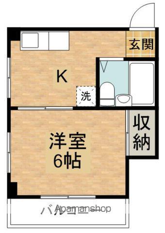 ラポート梓(1K/2階)の間取り写真