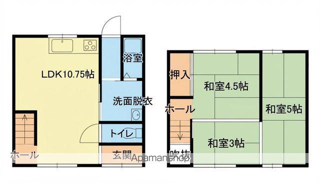 近江鉄道本線 八日市駅 徒歩8分 2階建 築65年(2LDK)の間取り写真