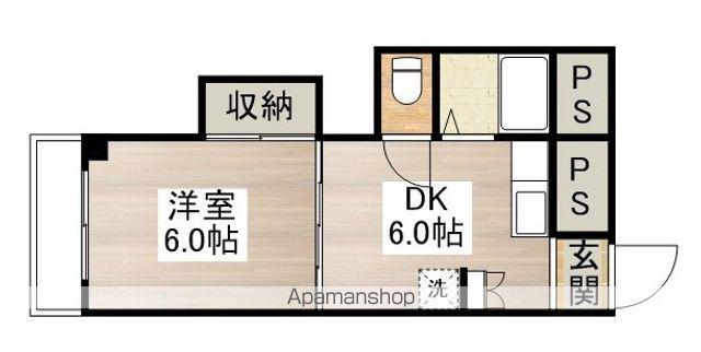 ハイラーク旭(1DK/2階)の間取り写真