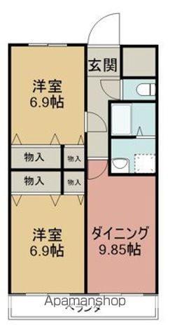 コーポ花(2LDK/1階)の間取り写真
