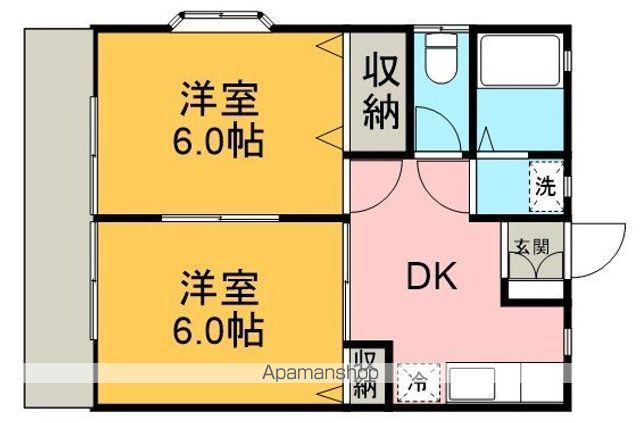 ベルメゾンⅡ(2DK/1階)の間取り写真