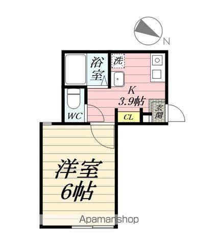 クロノス(1K/3階)の間取り写真