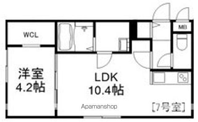 栄通17丁目MS(1LDK/4階)の間取り写真