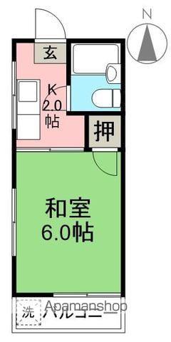 コーポアルプス(1K/3階)の間取り写真
