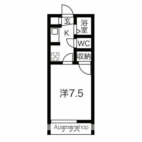 グリーンコーポ弁天(1K/1階)の間取り写真