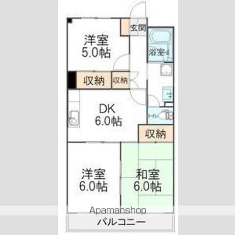 グレース松戸Ⅲ(3DK/1階)の間取り写真