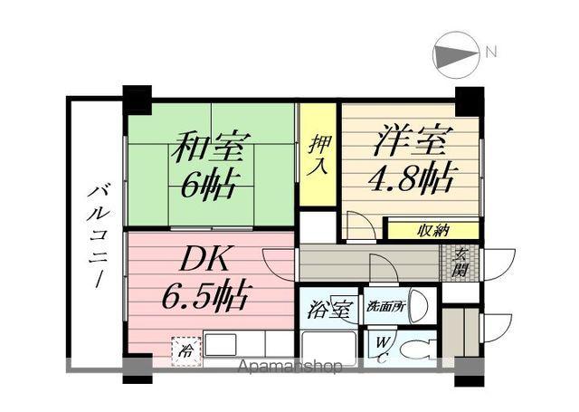 いずみ野ハイツ(2DK/5階)の間取り写真
