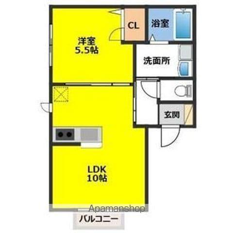 チャコニー(1LDK/1階)の間取り写真