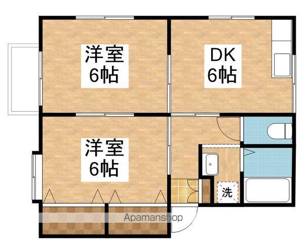 ノーブルハウスC棟(2DK/1階)の間取り写真
