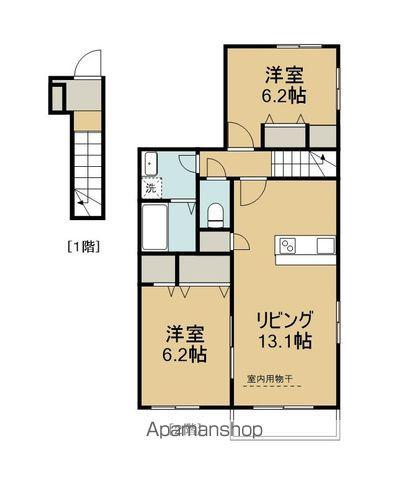 エラフクヤマ(2LDK/2階)の間取り写真