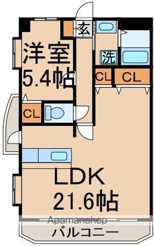 エルバルコ(1LDK/1階)の間取り写真
