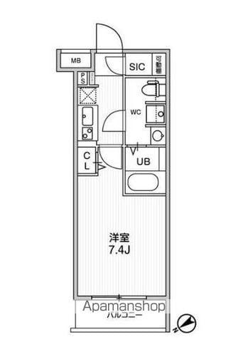 ジェノヴィア京成立石Ⅳスカイガーデン(1K/5階)の間取り写真