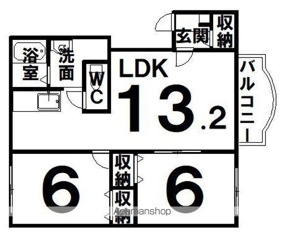 グリーンヒルズ(2LDK/3階)の間取り写真
