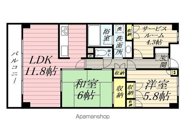 藤和シティコープ上大岡(2SLDK/3階)の間取り写真