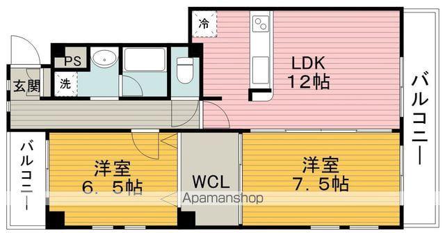 笹部ビル(2LDK/3階)の間取り写真
