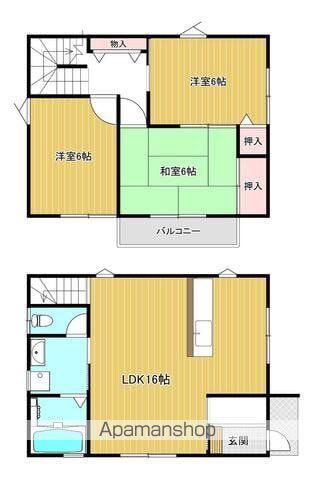 本四備讃線 宇多津駅 徒歩56分 2階建 築25年(3LDK)の間取り写真