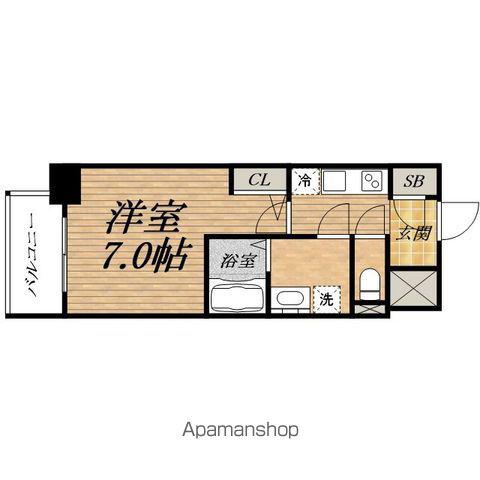 ADVANCE上町台シュタット(1K/9階)の間取り写真