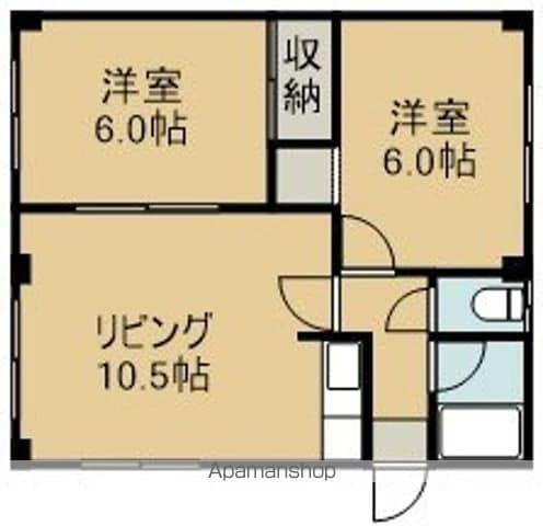 北海道函館市 2階建 築50年(2LDK/2階)の間取り写真