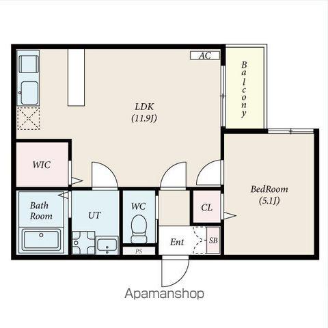 FIKA庄内緑地公園(1LDK/3階)の間取り写真