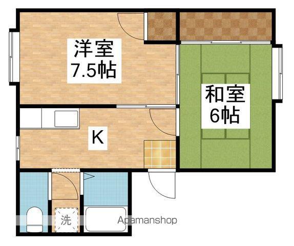 ウィケットハウス(2K/2階)の間取り写真