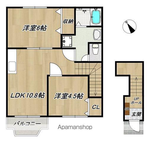 エテルネル生水 Ⅱ(2LDK/2階)の間取り写真