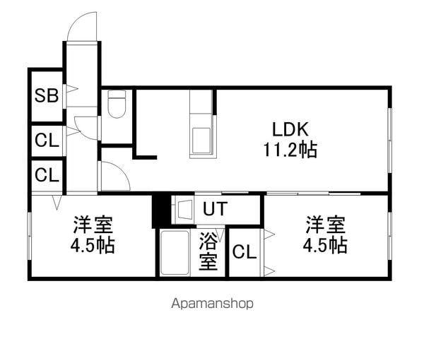 LIEN KITAHIROSHIMA Ⅱ(2LDK/4階)の間取り写真