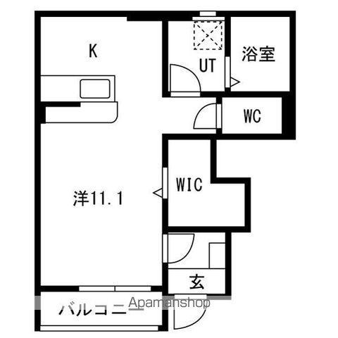T・MハウスⅢ(ワンルーム/1階)の間取り写真