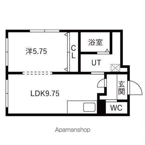 坪川ビル(1LDK/2階)の間取り写真