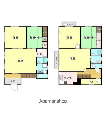 東武鉄道野田線 高柳駅 徒歩25分 2階建 築37年(6K)の間取り写真