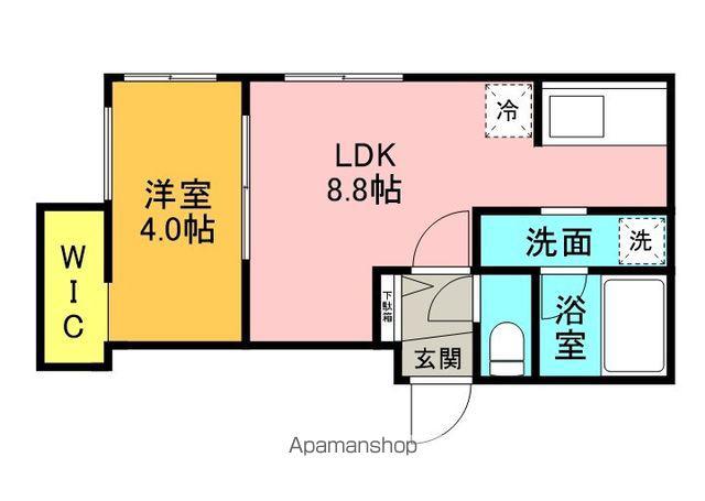 FLAP福住 月寒東1-11MS A棟(1LDK/4階)の間取り写真