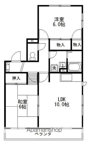 メゾンK(2LDK/1階)の間取り写真