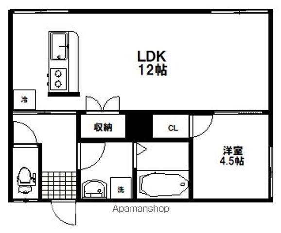 フロンティア国見Ⅰ(1LDK/1階)の間取り写真