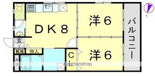 ツールメゾンⅡ(2DK/3階)の間取り写真