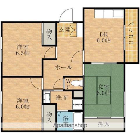 ハイネスアカデミ-(3DK/3階)の間取り写真